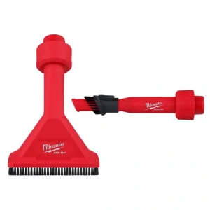 Milwaukee AIR-TIP 1-1/4 in. – 2-1/2 in. Utility Nozzle and 2-In-1 Utility Brush Attachment Kit for Wet/Dry Shop Vacuums (2-Piece)