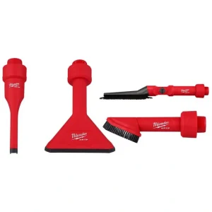 Milwaukee AIR-TIP 1-1/4 in. to 2-1/2 in. Non-Marring Crevice Tool, Utility Nozzle and Brush Kit For Wet/Dry Shop Vacuums (3-Piece)