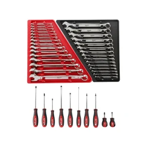 Milwaukee Combination SAE and Metric Wrench Mechanics Tool Set with Screwdriver Set (40-Piece)