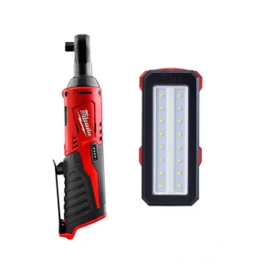 Milwaukee M12 12V Lithium-Ion Cordless 3/8 in. Ratchet with M12 Rover Flood Light