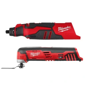 Milwaukee M12 12V Lithium-Ion Cordless Brushless Rotary Tool with M12 Oscillating Multi-Tool (Tool-Only)