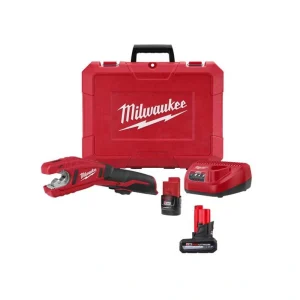 Milwaukee M12 12V Lithium-Ion Cordless Copper Tubing Cutter Kit with (2) Batteries, Charger and Hard Case