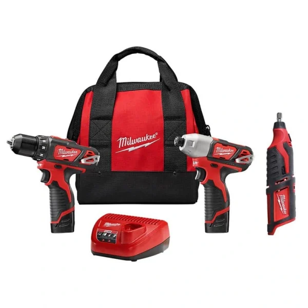 Milwaukee M12 12V Lithium-Ion Cordless Drill Driver/Impact Driver Combo Kit (2-Tool) with M12 Rotary Tool