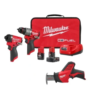 Milwaukee M12 FUEL 12-Volt Li-Ion Brushless Cordless Hammer Drill and Impact Driver Combo Kit (2-Tool) with M12 HACKZALL