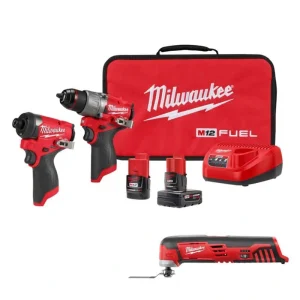 Milwaukee M12 FUEL 12-Volt Li-Ion Brushless Cordless Hammer Drill and Impact Driver Combo Kit (2-Tool) with M12 Multi-Tool