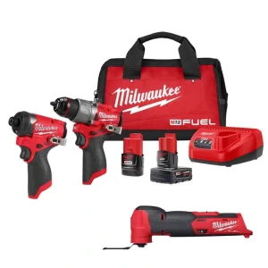 Milwaukee M12 FUEL 12-Volt Li-Ion Brushless Cordless Hammer Drill/Impact Driver Combo Kit (2-Tool) with Oscillating Multi-Tool