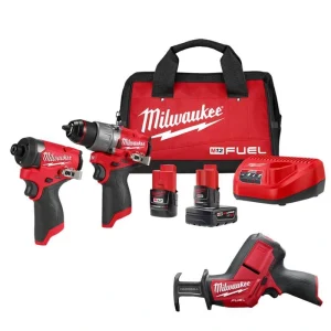 Milwaukee M12 FUEL 12-Volt Lithium-Ion Brushless Cordless Hammer Drill and Impact Driver Combo Kit (2-Tool) with HACKZALL