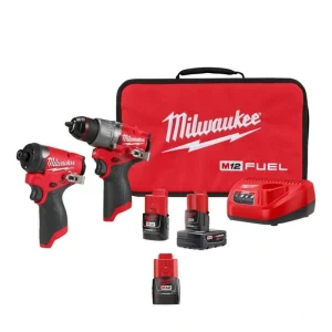 Milwaukee M12 Fuel 12-Volt Lithium-Ion Brushless Cordless Hammer Drill/Impact Driver Combo Kit plus 2.0 Ah Battery