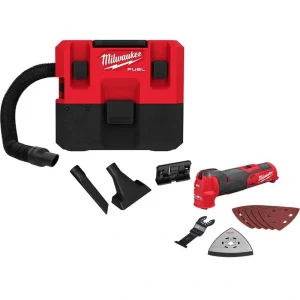 Milwaukee M12 FUEL 12-Volt Lithium-Ion Cordless 1.6 Gal. Wet/Dry Shop Vacuum with M12 FUEL Multi Tool (2-Tool)
