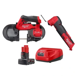Milwaukee M12 FUEL 12-Volt Lithium-Ion Cordless Oscillating Multi-Tool and M12 FUEL Compact Band Saw with Battery and Charger