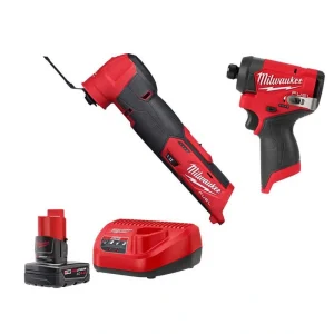 Milwaukee M12 FUEL 12-Volt Lithium-Ion Cordless Oscillating Multi-Tool & M12 FUEL 1/4 in. Hex Impact Driver with Battery & Charger