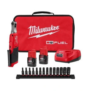 Milwaukee M12 FUEL 12V Cordless High Speed 1/4 in. Ratchet Kit with 1/4 in. Drive Metric Deep Well Impact Socket Set(14-Piece)