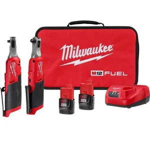 Milwaukee M12 FUEL 12V Li-Ion Brushless Cordless High Speed 3/8 in. Ratchet and M12 FUEL High Speed 1/4 in. Ratchet Combo Kit