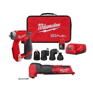 Milwaukee M12 FUEL 12V Lithium-Ion Brushless Cordless 4-in-1 Installation 3/8 in. Drill Driver & Multi-Tool Combo Kit (2-Tool)