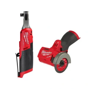 Milwaukee M12 FUEL 12V Lithium-Ion Brushless High Speed 3/8 in. Cordless Ratchet and M12 FUEL 3 in. Cutoff Saw