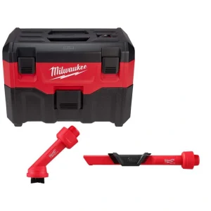 Milwaukee M18 18-Volt 2 Gal. Lithium-Ion Cordless Wet/Dry Vacuum w/AIR-TIP 1-1/4 in. – 2-1/2 in. (2-Piece) Brush and Crevice Kit