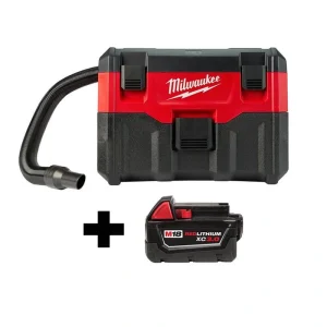 Milwaukee M18 18-Volt 2 Gal. Lithium-Ion Cordless Wet/Dry Vacuum with  M18 3.0 Ah Battery
