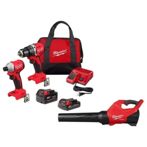 Milwaukee M18 18-Volt Lithium-Ion Brushless Cordless Compact Hammer Drill/Impact Combo Kit w/(2) Batteries & M18 FUEL Blower