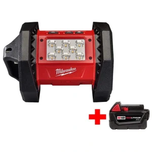 Milwaukee M18 18-Volt Lithium-Ion Cordless 1300-Lumen LED Flood Light with M18 3.0Ah Battery