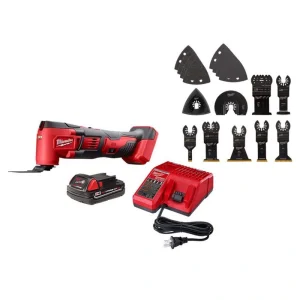 Milwaukee M18 18V Lithium-Ion Cordless Oscillating Multi-Tool Kit with Oscillating Multi-Tool Blade Set