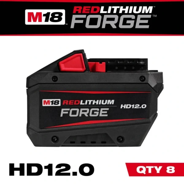 Milwaukee M18 18V Lithium-Ion REDLITHIUM FORGE HD 12.0 Ah Battery Pack (8-Pack)