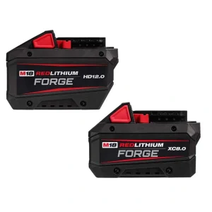 Milwaukee M18 18V Lithium-Ion REDLITHIUM FORGE HD 12.0 Ah Battery Pack w/M18 REDLITHIUM FORGE XC 8.0 Ah Battery Pack
