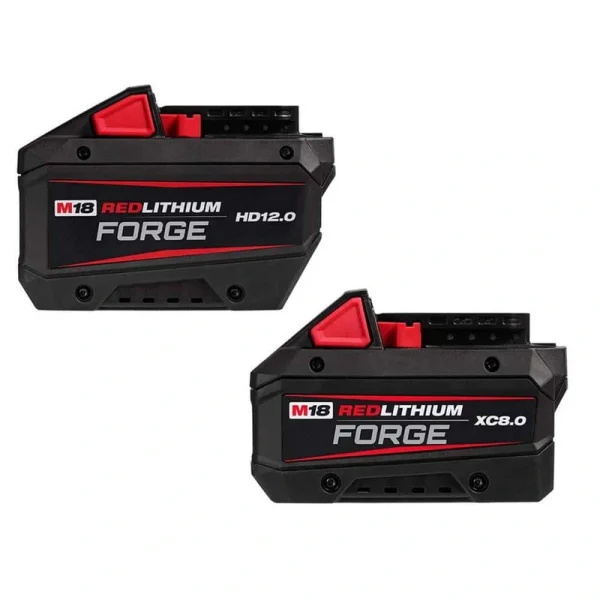 Milwaukee M18 18V Lithium-Ion REDLITHIUM FORGE HD 12.0 Ah Battery Pack w/M18 REDLITHIUM FORGE XC 8.0 Ah Battery Pack