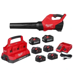 Milwaukee M18 fuel 120 MPH 500 CFM 18-Volt Brushless Cordless Handheld Blower with (2) 6.0 Ah and (4) 5.0 Ah Battery, (2) chargers