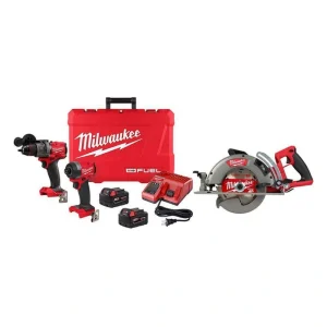 Milwaukee M18 FUEL 18-V Li-Ion Brushless Cordless Hammer Drill and Impact Driver Combo Kit (2-Tool) with 7-1/4 in. Circular Saw