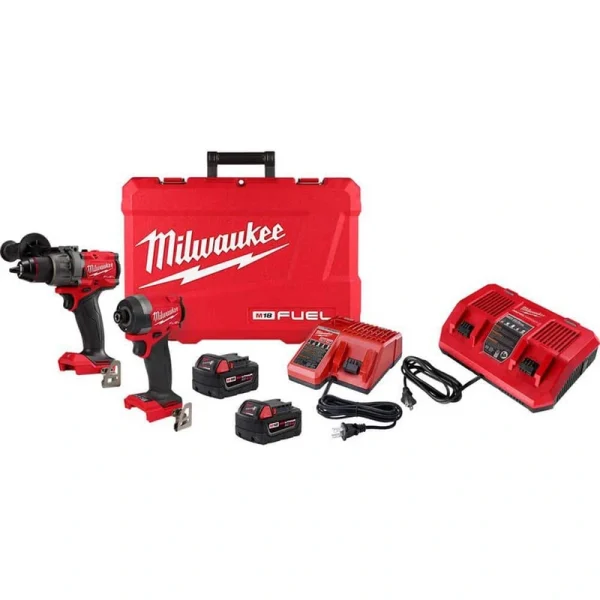 Milwaukee M18 FUEL 18-V Lithium-Ion Brushless Cordless Hammer Drill and Impact Driver Combo Kit (2-Tool) with Dual Rapid Charger