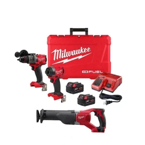 Milwaukee M18 FUEL 18-V Lithium-Ion Brushless Cordless Hammer Drill and Impact Driver Combo Kit (2-Tool) with Reciprocating Saw T726935102