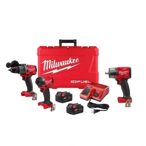 Milwaukee M18 FUEL 18-V Lithium-Ion Brushless Cordless Hammer Drill/Impact Driver Combo Kit (2-Tool) with 1/2 in. Impact Wrench