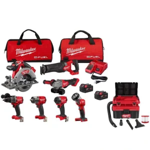 Milwaukee M18 FUEL 18-Volt Lithium-Ion Brushless Cordless Combo Kit (7-Tool) w/M18 FUEL PACKOUT Vacuum