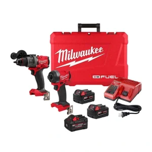 Milwaukee M18 FUEL 18V Lith-Ion Brushless Cordless Hammer Drill/Impact Driver Combo Kit w/REDLITHIUM FORGE XC 8.0 Ah Battery