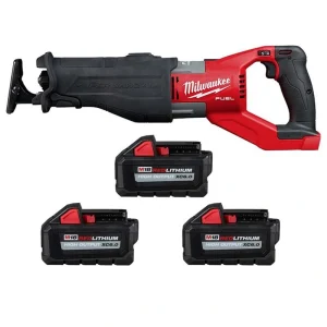 Milwaukee M18 FUEL 18V Lith-Ion Brushless Cordless Super SAWZALL Reciprocating Saw w/(3) High Output Battery Pack 6.0Ah