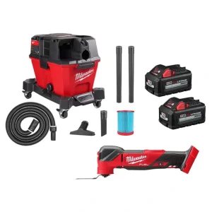 Milwaukee M18 FUEL 18V Lith-Ion Cordless Brushless Oscillating Multi-Tool w/Wet/Dry Shop Vac & (2) High Output 6.0Ah Battery Pack