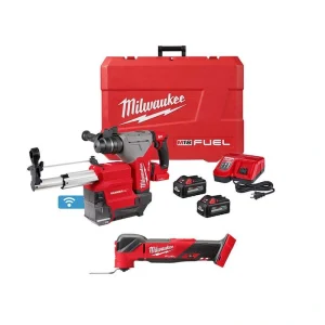 Milwaukee M18 FUEL 18V Lithium-Ion Brushless 1-1/8 in. Cordless SDS-Plus Rotary Hammer/Dust Extractor Kit & Oscillating Multi-Tool