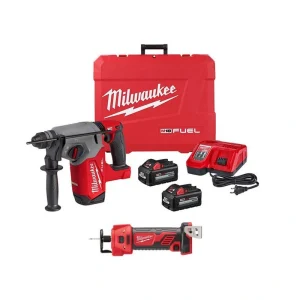 Milwaukee M18 FUEL 18V Lithium-Ion Brushless 1 in. Cordless SDS-Plus Rotary Hammer Kit w/Cut-Out Rotary Tool