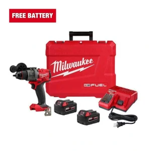Milwaukee M18 FUEL 18V Lithium-Ion Brushless Cordless 1/2 in. Hammer Drill Driver Kit with Two 5.0 Ah Batteries and Hard Case