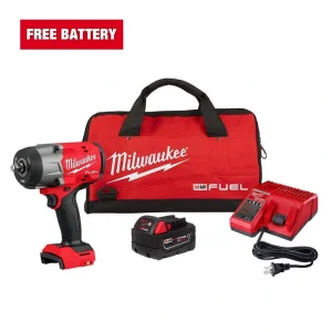 Milwaukee M18 FUEL 18V Lithium-Ion Brushless Cordless 1/2 in. Impact Wrench w/Friction Ring Kit w/One 5.0 Ah Battery and Bag