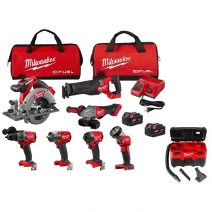 Milwaukee M18 FUEL 18V Lithium-Ion Brushless Cordless Combo Kit w/M18 2 Gal Wet/Dry Vacuum