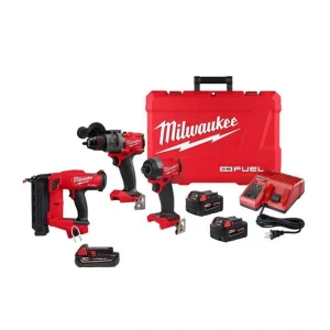 Milwaukee M18 FUEL 18V Lithium-Ion Brushless Cordless Combo Kit w/M18 FUEL 18-Gauge Brad Nailer & 2.0ah Battery