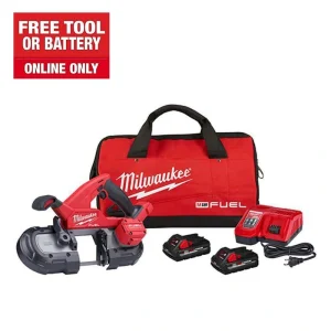 Milwaukee M18 FUEL 18V Lithium-Ion Brushless Cordless Compact Bandsaw Kit with Two 3.0 Ah High Output Batteries