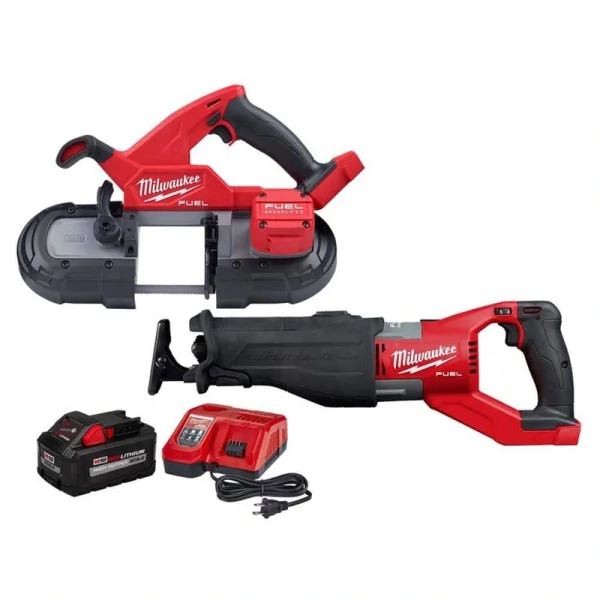 Milwaukee M18 FUEL 18V Lithium-Ion Brushless Cordless Compact Bandsaw w/SAWZALL & 8.0ah Starter Kit