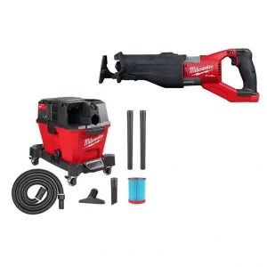 Milwaukee M18 FUEL 18V Lithium-Ion Brushless Cordless Super Sawzall Orbital Reciprocating Saw W/M18 FUEL 6 Gal. Wet/Dry Vac