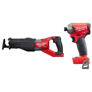 Milwaukee M18 FUEL 18V Lithium-Ion Brushless Cordless Super Sawzall Orbital Reciprocating Saw W/M18 FUEL SURGE Impact Driver
