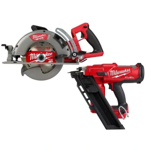 Milwaukee M18 FUEL 18V Lithium-Ion Cordless 7-1/4 in. Rear Handle Circular Saw with 30-Degree Framing Nailer (2-Tool)