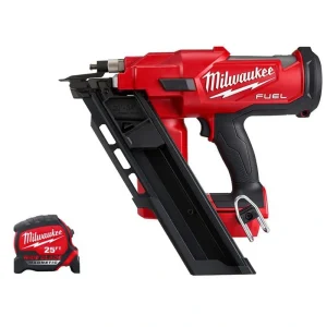 Milwaukee M18 FUEL 3-1/2 in. 18-Volt 30-Degree Lithium-Ion Brushless Cordless Framing Nailer with 25 ft. Wide Blade Tape Measure