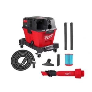 Milwaukee M18 FUEL 6 Gal. Cordless Wet/Dry Shop Vac w/Filter, Hose and AIR-TIP 1-1/4 in. – 2-1/2 in. (1-Piece) 2-IN-1 Util. Brush