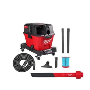 Milwaukee M18 FUEL 6 Gal. Cordless Wet/Dry Shop Vac w/Filter, Hose and AIR-TIP 1-1/4 in. – 2-1/2 in. (1-Piece) Flex Crevice Tool